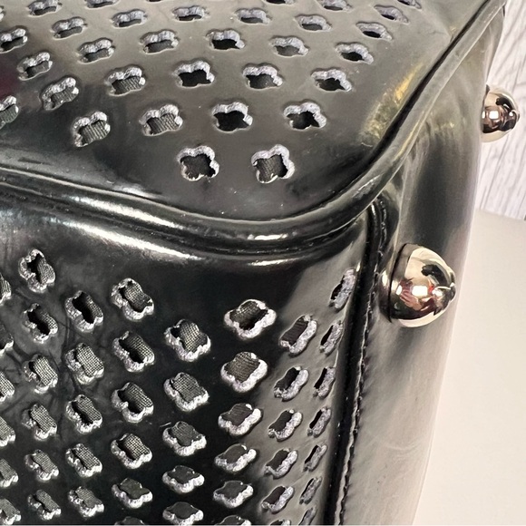 My Flat in London Brighton Alexia Satchel Black Leather Rhinestone - Picture 11 of 16